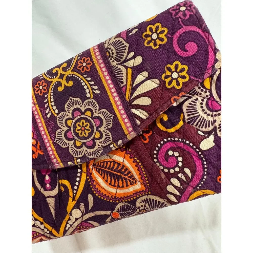 Vera Bradley Safari Sunset purple & orange clutch wallet